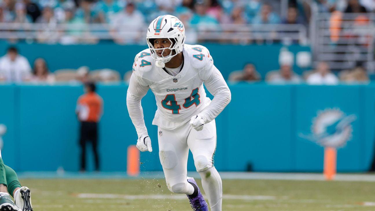 Dolphins' Chop Robinson carted off practice field with injury - ESPN