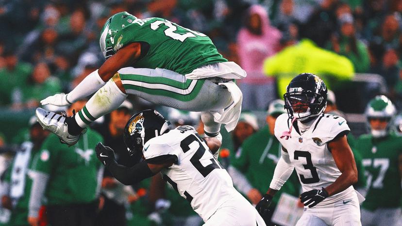 Eagles RB Saquon Barkley Earns Historic Hardware for Backwards Leap