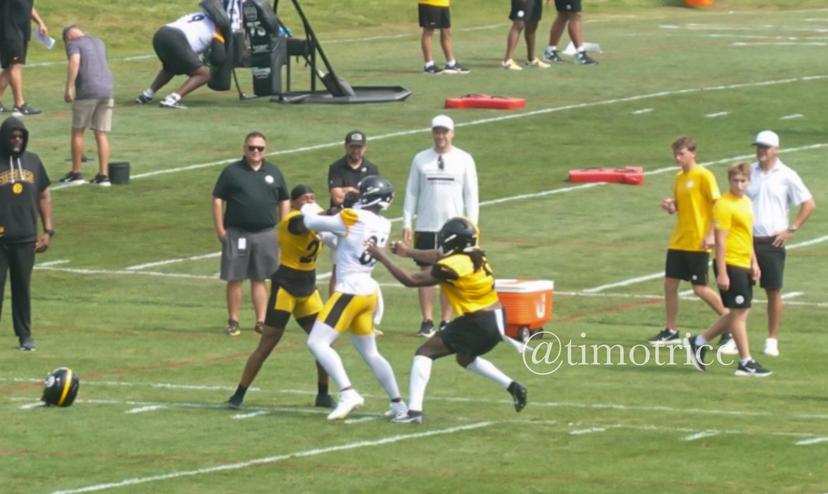 Heated altercation at Training Camp as new Steelers safety gets punched in the face by TE Jonnu Smith.