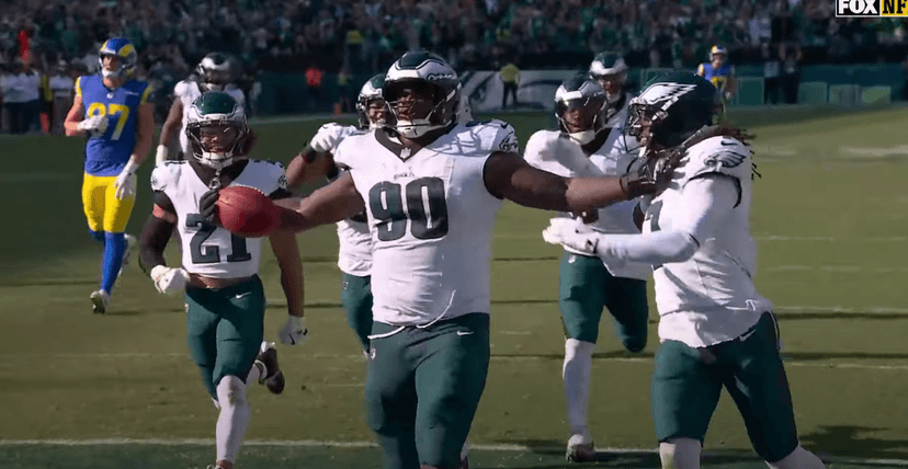 Eagles’ Jordan Davis blocked two Rams field goal attempts to secure a thrilling victory over Los Angeles.