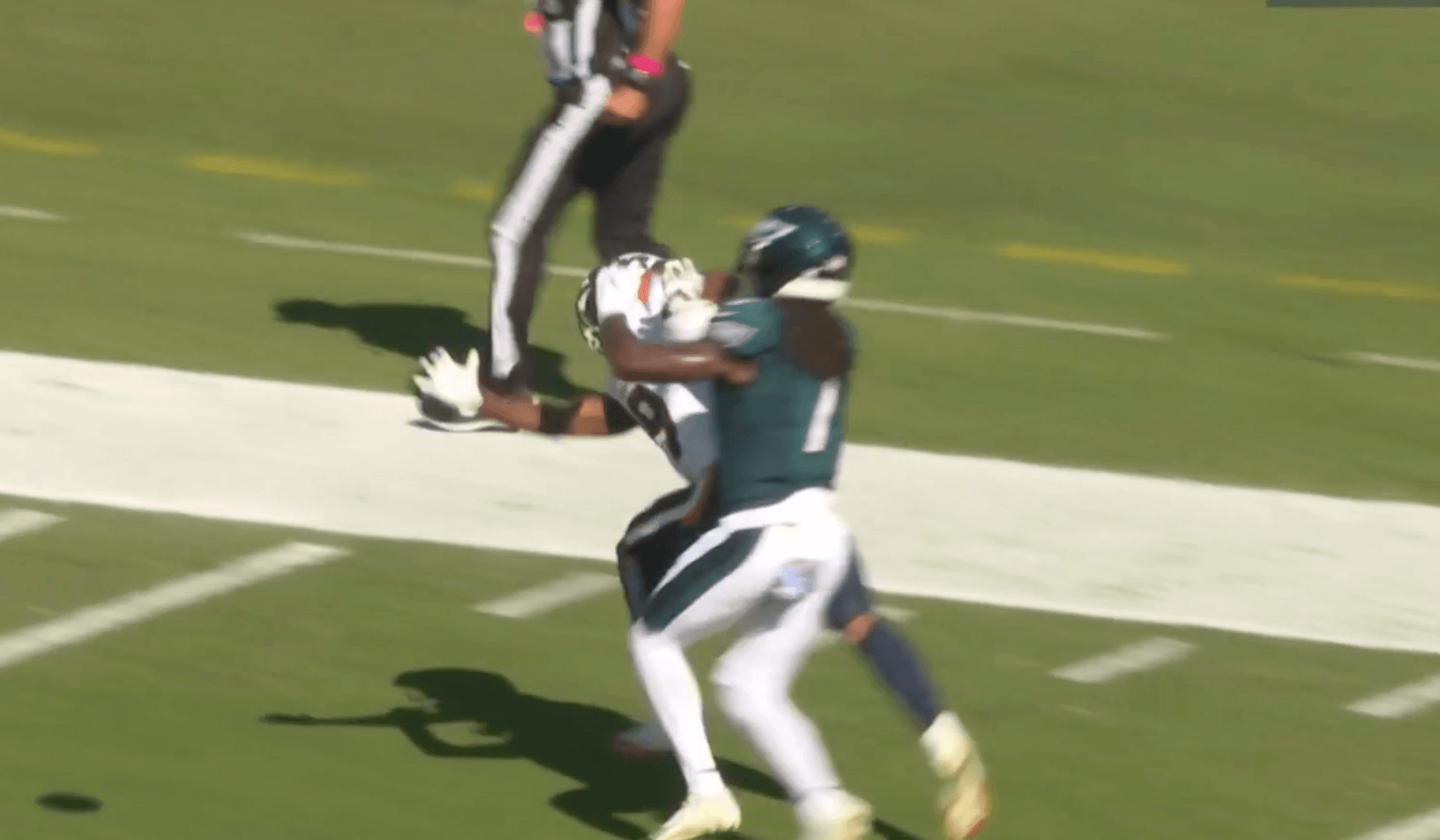 VIDEO - Broncos Fans Blast Refs for Picking Up Flag After Clear Contact from Eagles CB Kelee Ringo