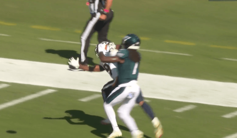 VIDEO - Broncos Fans Blast Refs for Picking Up Flag After Clear Contact from Eagles CB Kelee Ringo