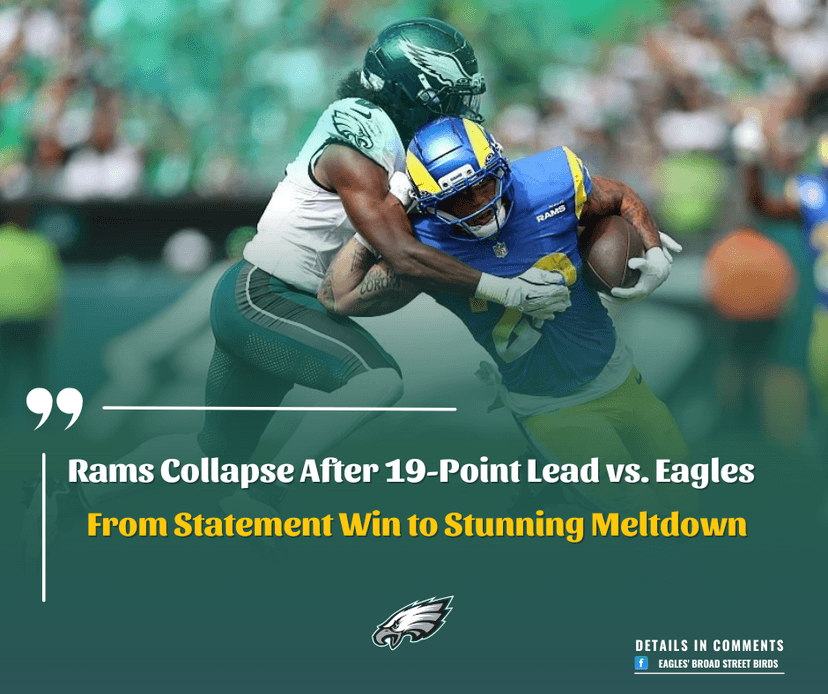 🔥 Rams Collapse After 19-Point Lead vs. Eagles – From Statement Win to Stunning Meltdown