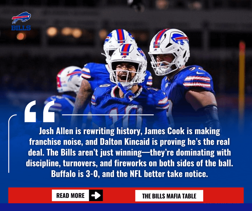 Buffalo Bills Keep Rolling! Josh Allen’s Record-Breaking Show Leads 3-0 Start