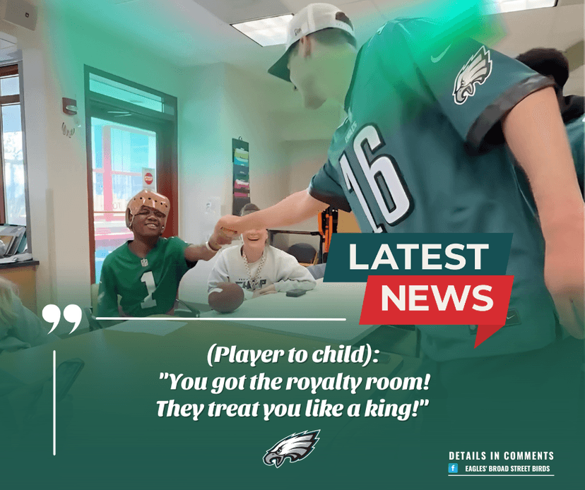 FLY EAGLES FLY: EAGLES STARS SHINE BRIGHTER THAN PHILLY LIGHTS IN HEARTWARMING HOSPITAL VISIT
