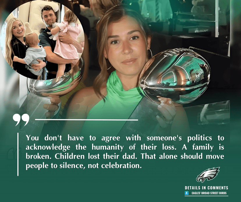 EAGLES WIFE SLAMS 'CRUEL' CELEBRATION OF CHARLIE KIRK'S DEATH: 'A Family Is Broken'