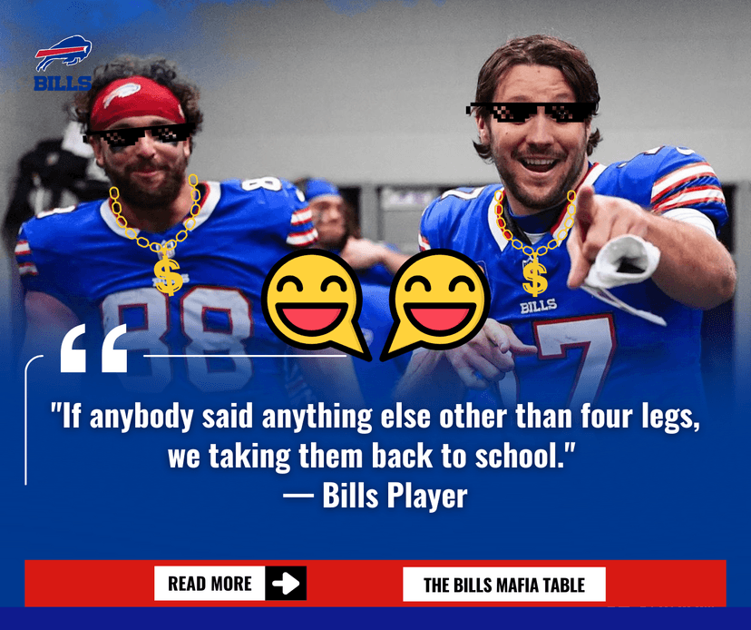 BILLS BRAIN BUSTER: PLAYERS DIVIDED OVER WHETHER DOGS HAVE 'ARMS' OR FOUR LEGS!