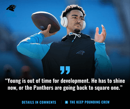 BRYCE YOUNG: PANTHERS QB FACES TWO WEEK CRITICAL TEST FOR FRANCHISE FUTURE.