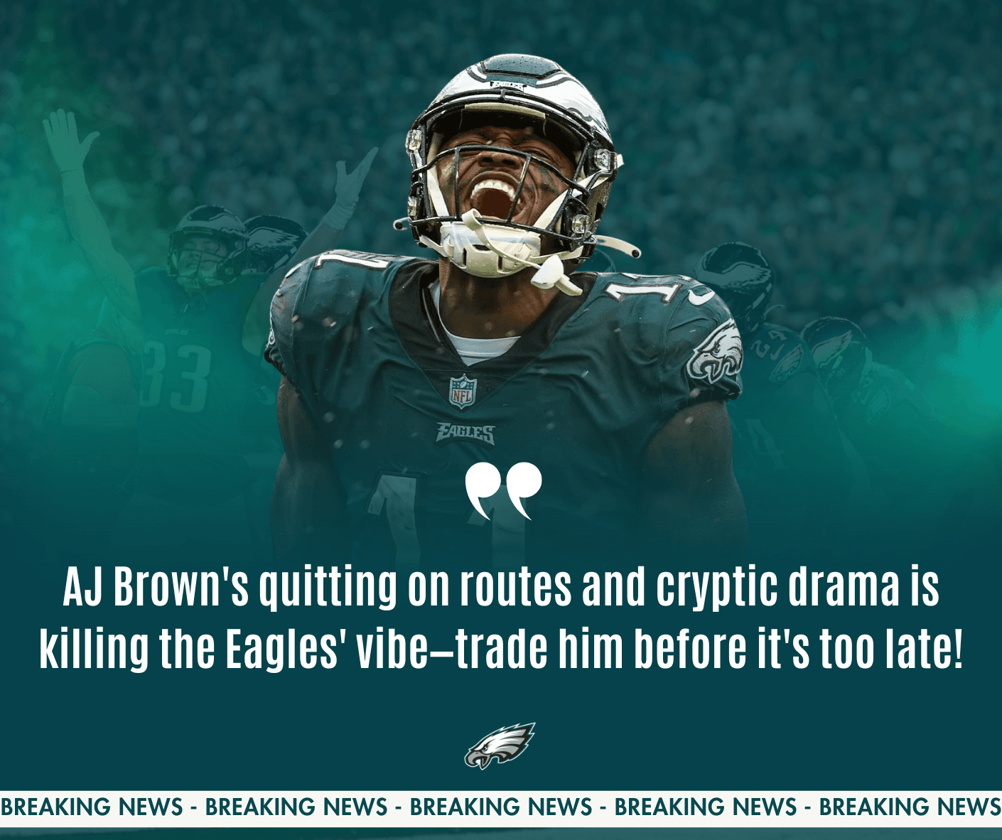 Eagles' AJ Brown "Quitter" Drama Explodes: Locker Room Rift Threatens Philly's 4-0 Dream!