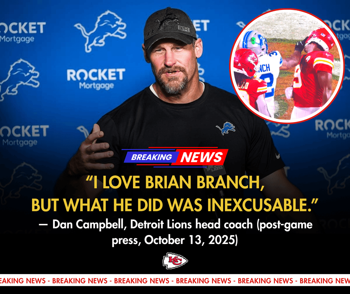 Dan Campbell Unhappy with Brian Branch’s Decision to Start a Fight After Lions’ Loss to Chiefs