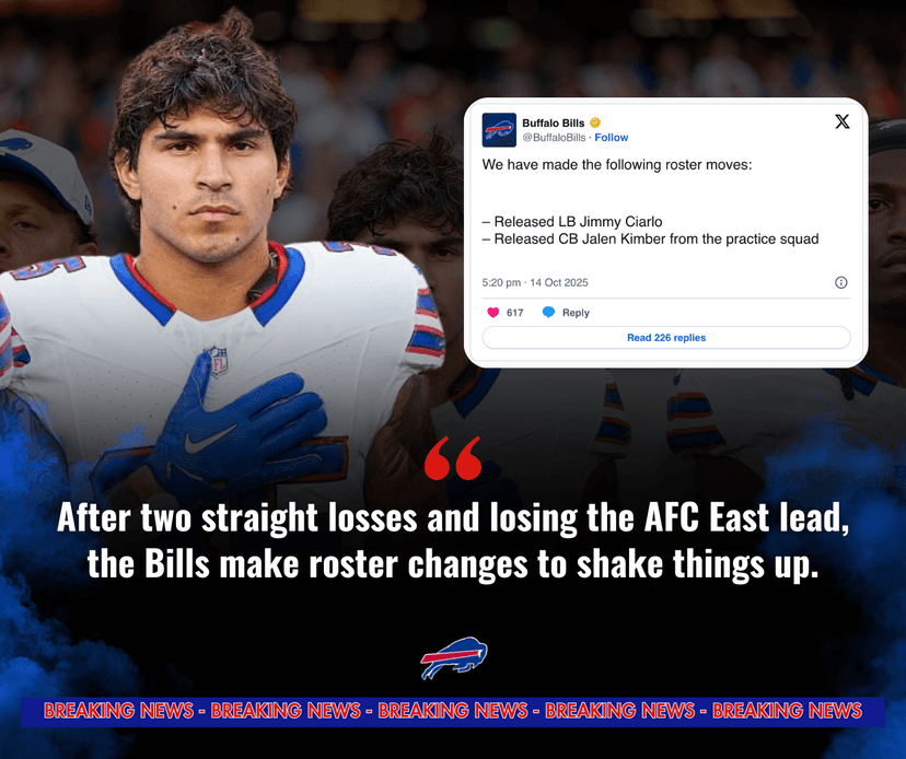 Bills Release Linebacker Jimmy Ciarlo After Just One Game