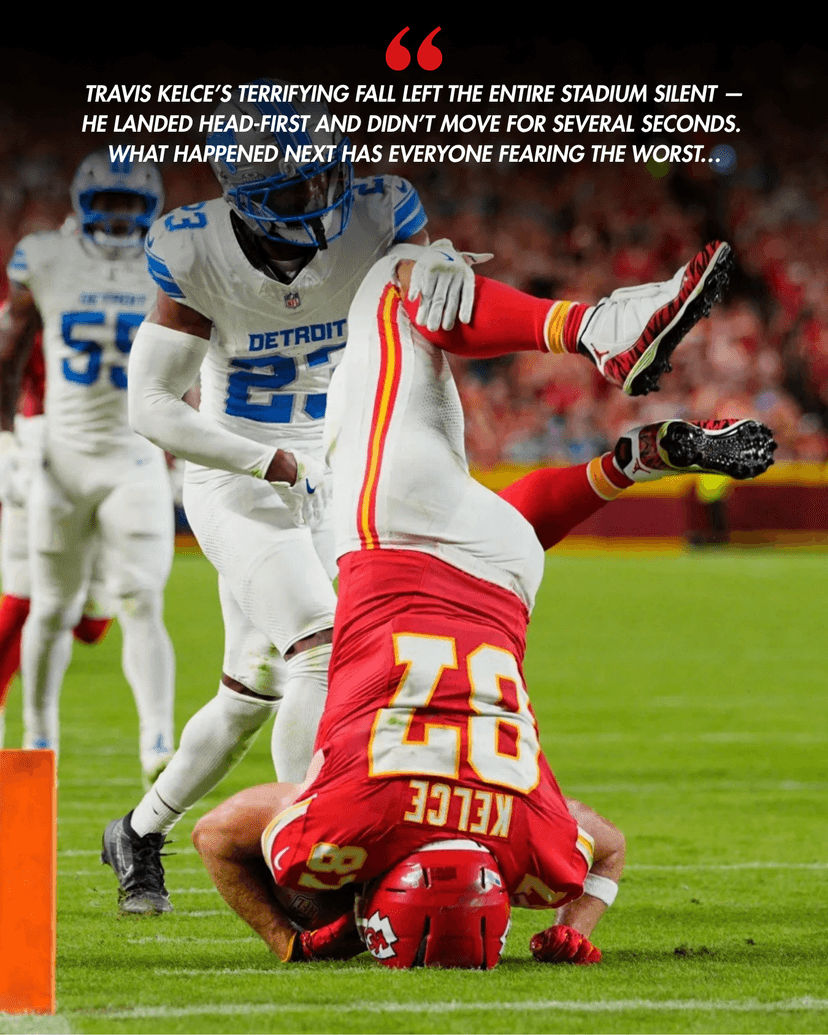 💥 Shocking moment! Travis Kelce crashes head-first, motionless for seconds — viral video leaves fans in shock, fearing the worst…