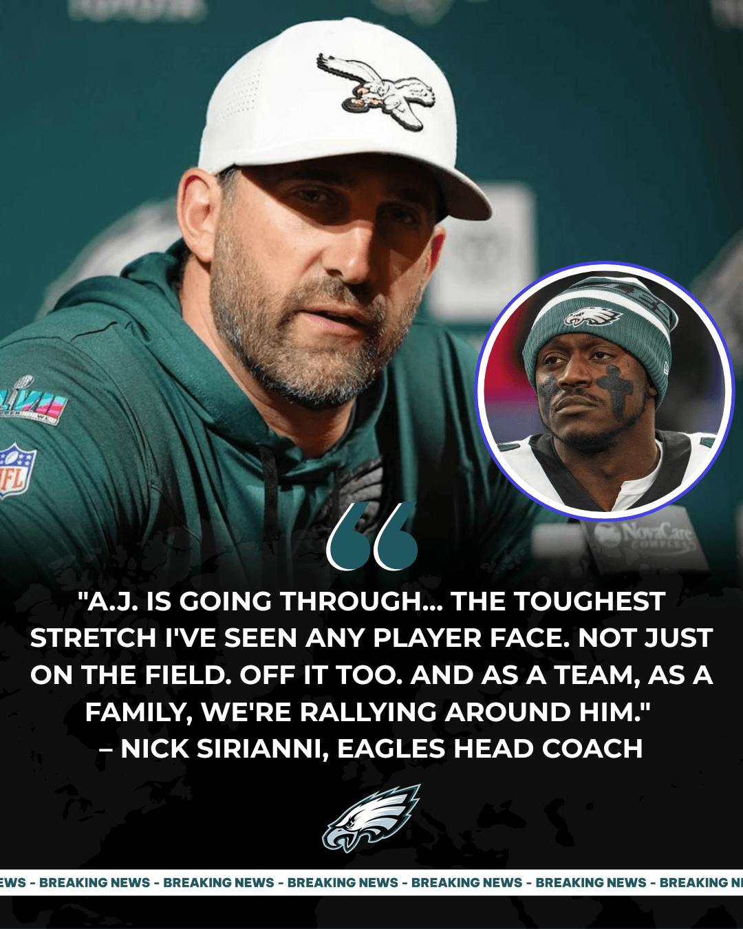  Entire Eagles Locker Room Falls Silent as Sirianni Reveals A.J. Brown's "Darkest Period" – Team & Fans Unite in Tears