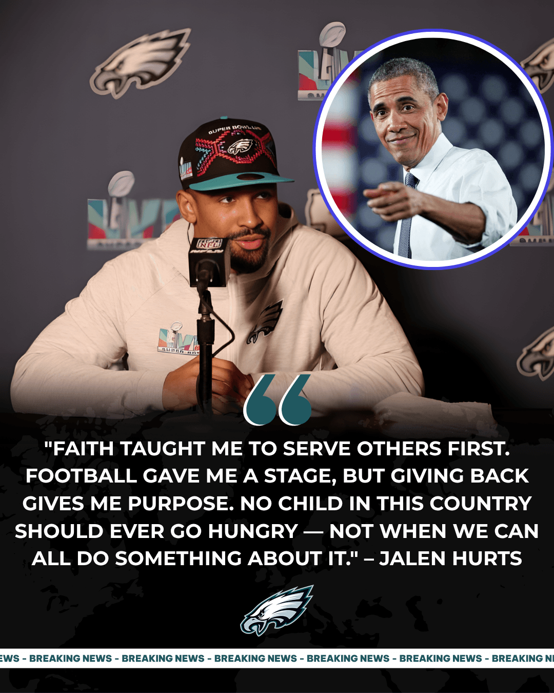 BREAKING: After Obama's Call to Fight Hunger, Jalen Hurts Donates $150K to Pennsylvania – Receives Personal Gift From Former President