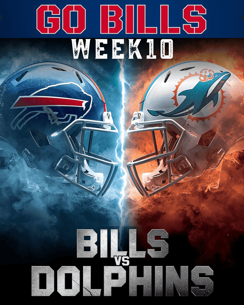 🚨WEEK 10 SHOWDOWN - BILLS vs DOLPHILS - GAME INFORMATION - HOW TO WATCH