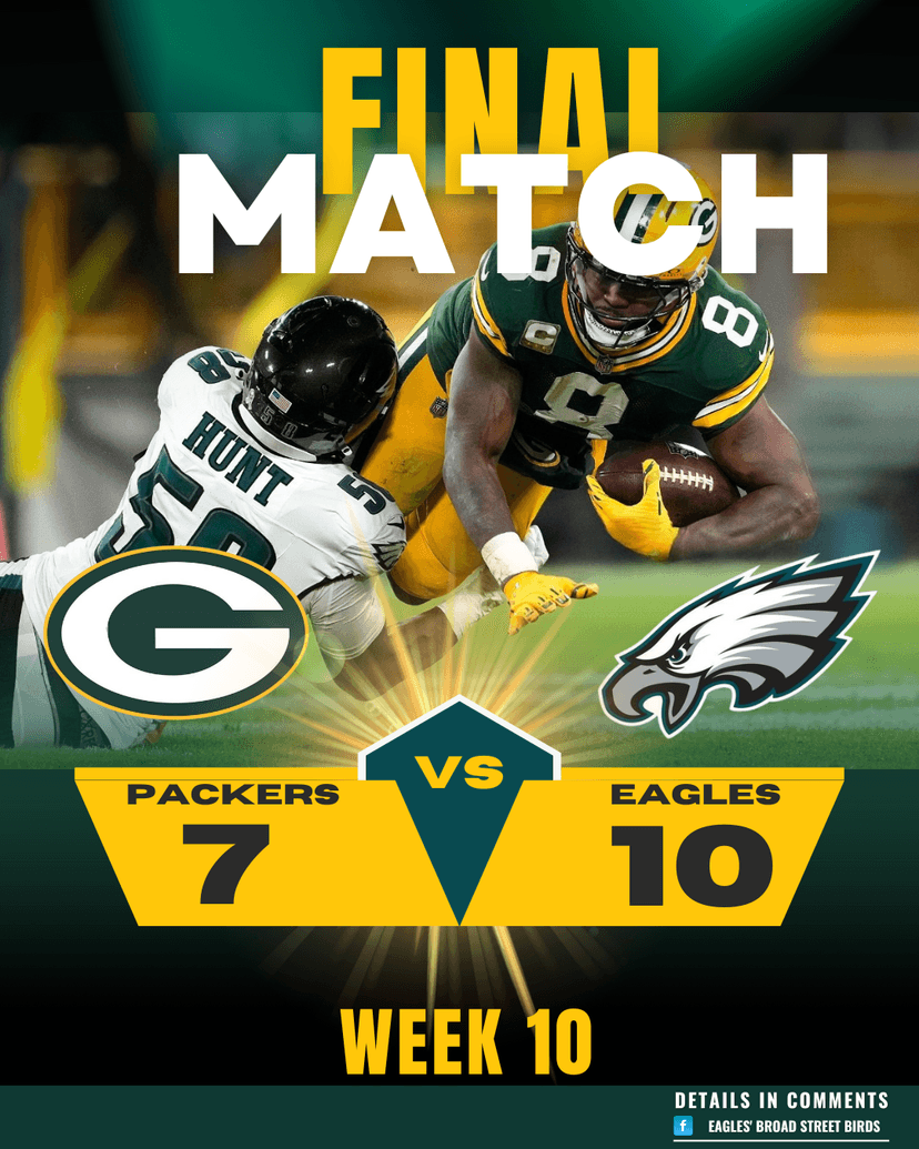 Eagles Edge Packers 10-7 at Frozen Lambeau on Monday Night Football