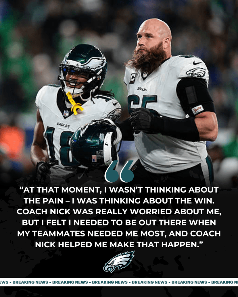 Lane Johnson Pleaded with Coach Nick Sirianni to Let Him Return in the Final Minutes to Protect the Eagles’ Win Despite the Pain – VIDEO A Heroic Moment That Had the Entire Eagles Nation Standing in Admiration