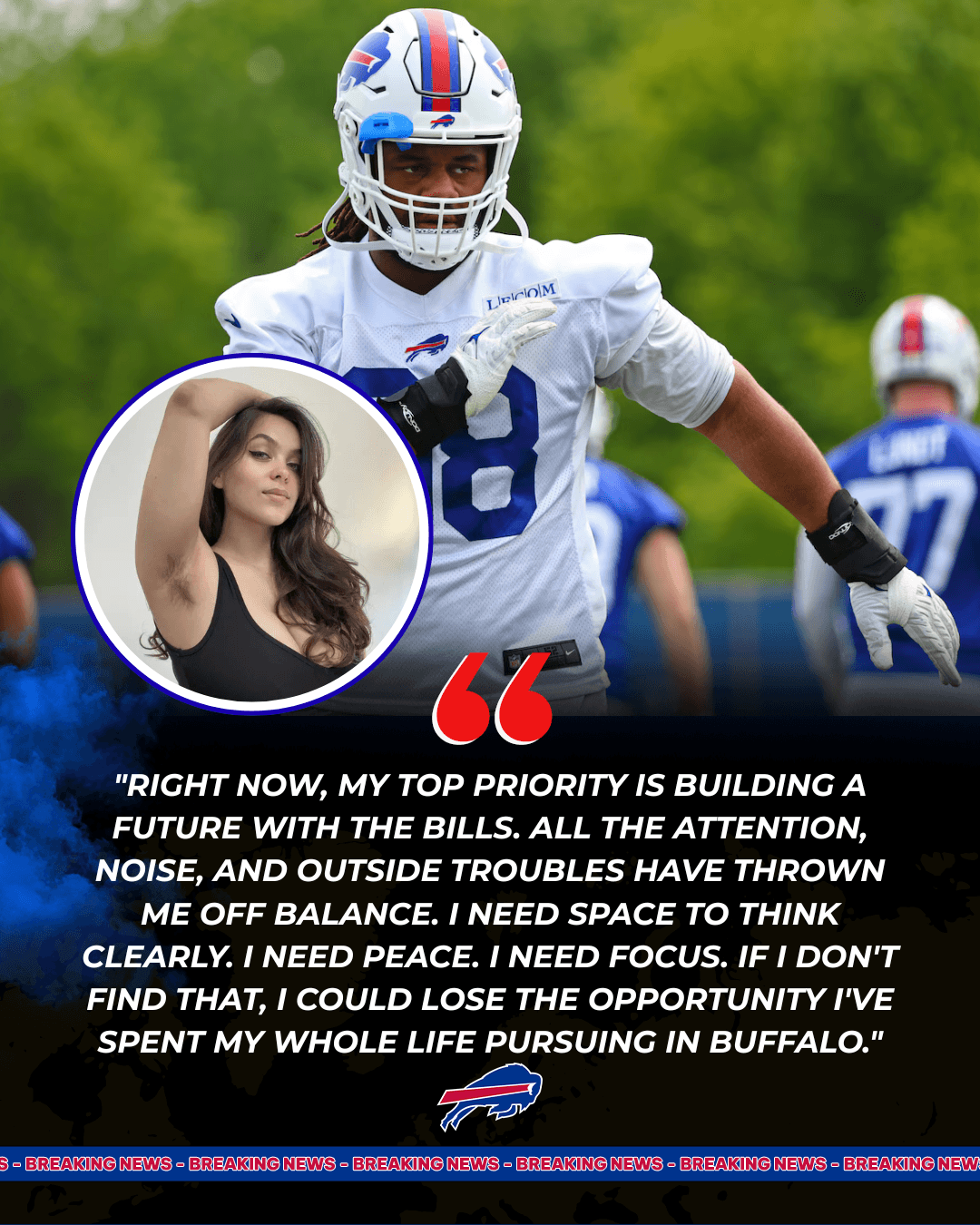 Rookie Bills Star Breaks Up With Famous 0nlyFans Girlfriend After Making the 53-Man Roster