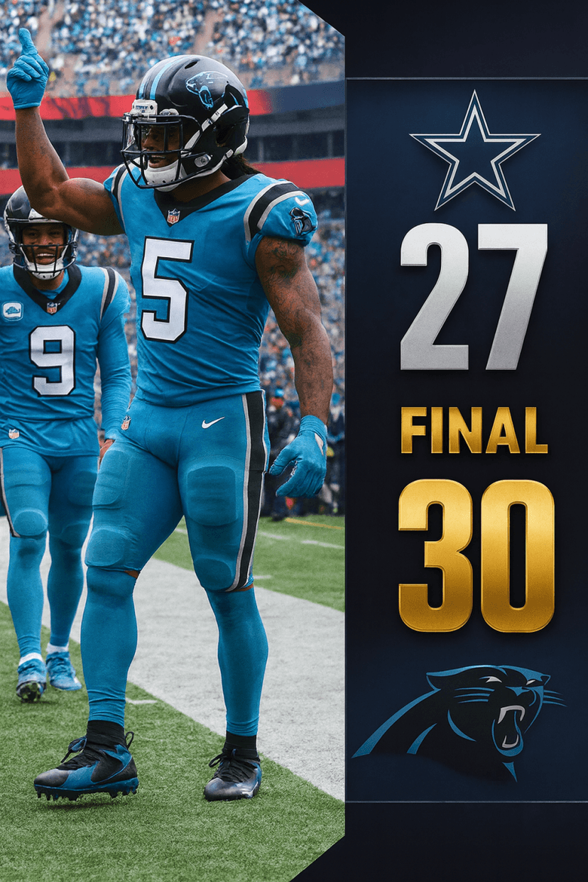 Carolina Panthers Secure Thrilling Victory Over Dallas Cowboys 30-27!