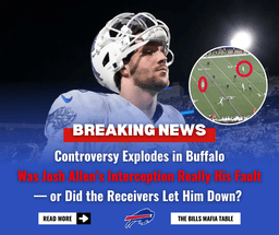 Buffalo Bills Controversy: Fans Clash Over Whether Josh Allen’s Interception Was His Fault or a Receiver Mistake
