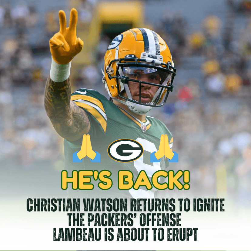 Packers Boost: WR Christian Watson Officially Returns — Green Bay’s Offense Just Got Dangerous Again