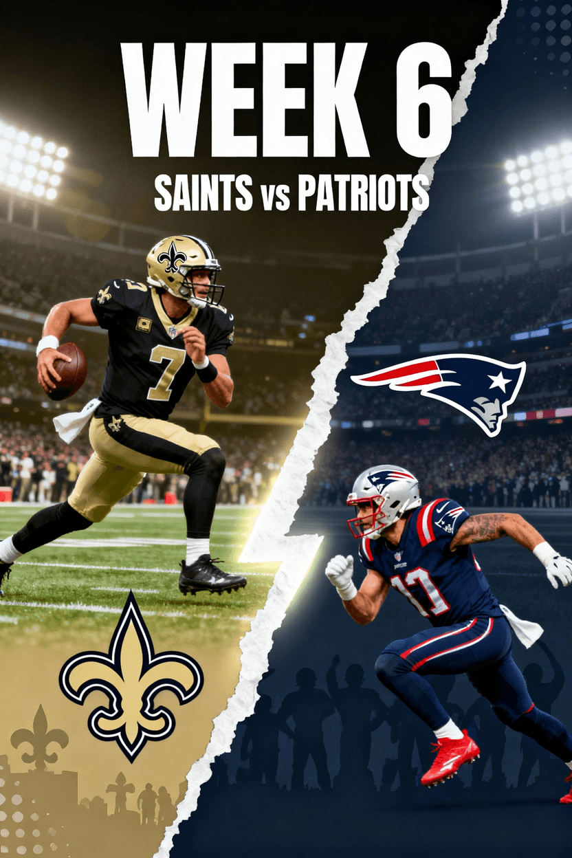Saints vs Patriots Week 6 NFL 2025: Game Time, Venue, Injury Report & Prediction