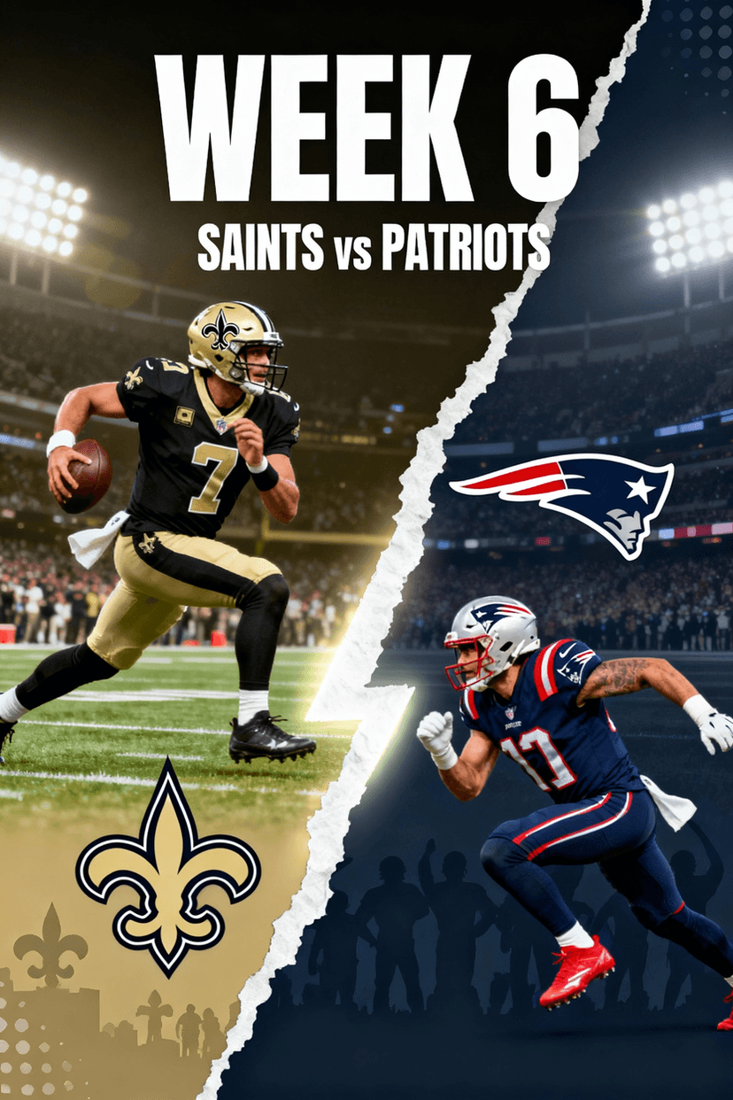 Saints vs Patriots Week 6 NFL 2025: Game Time, Venue, Injury Report & Prediction