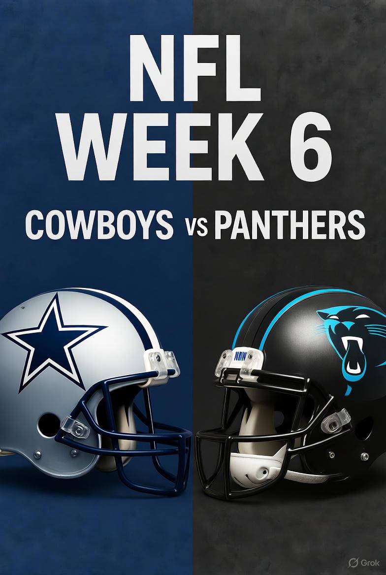 Full Details: Dallas Cowboys vs Carolina Panthers – Week 6, 2025 NFL Season