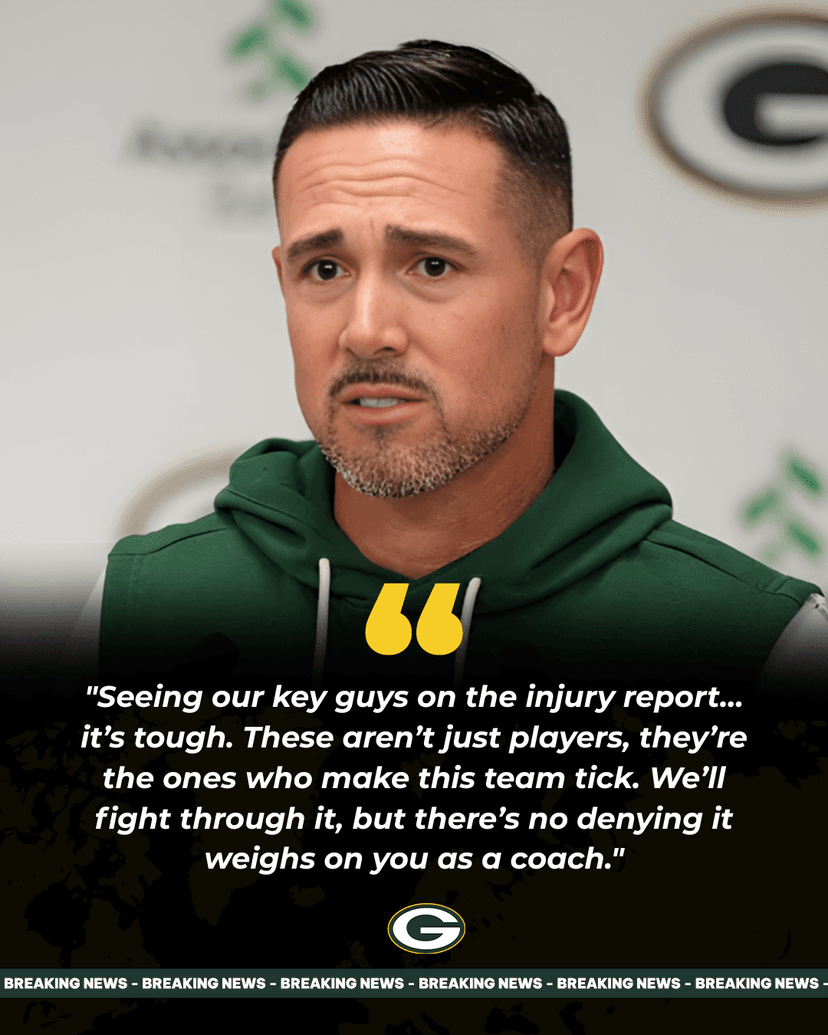 BREAKING NEWS: Packers Coach Matt LaFleur Expresses Concern Over Injuries Before Steelers Game