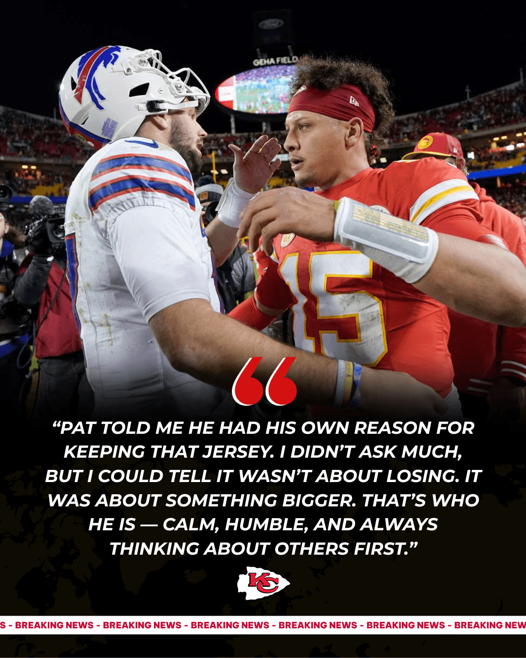 Patrick Mahomes Refused to Swap Jerseys with Josh Allen — Minutes Later, the Truth Left the NFL Speechless