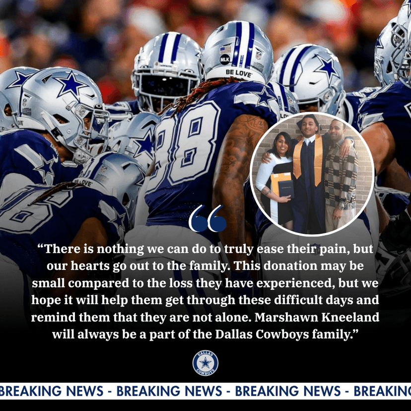 🏈 Dallas Cowboys donates a large sum of money to help the family of player Marshawn Kneeland - A humane act that moves NFL fans