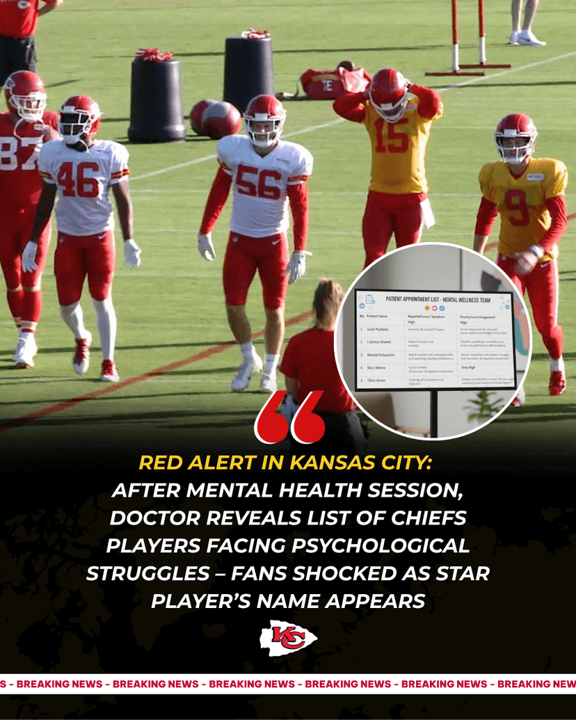 Red Alert in Kansas City: After Mental Health Session, Doctor Reveals List of Chiefs Players Facing Psychological Struggles – Fans Shocked as Star Player’s Name Appears