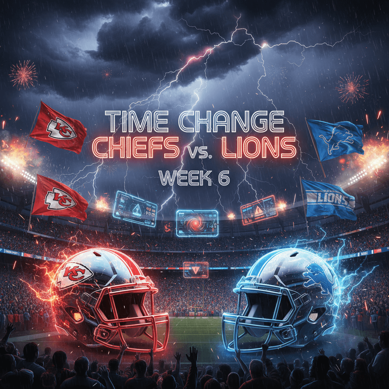 Time Update – Chiefs vs Lions – Week 6 Game Information
