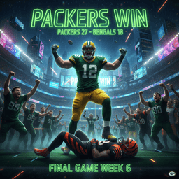 ChatGPT đã nói:  💚🧀 PACKERS DEFEND LAMBEAU! Green Bay Takes Down Bengals 27–18 in Electrifying Home Victory! 😱🔥👇