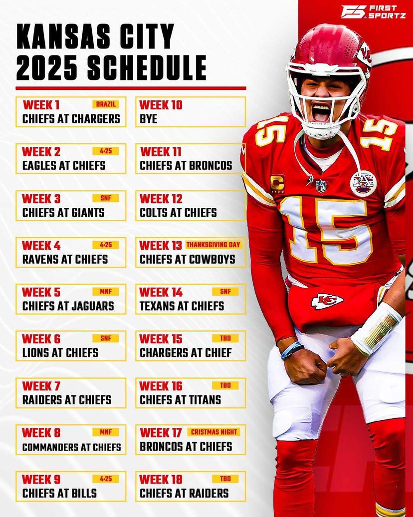 Chiefs’ 2025 Schedule Drops: Mahomes & Kelce Ready to Bounce Back!