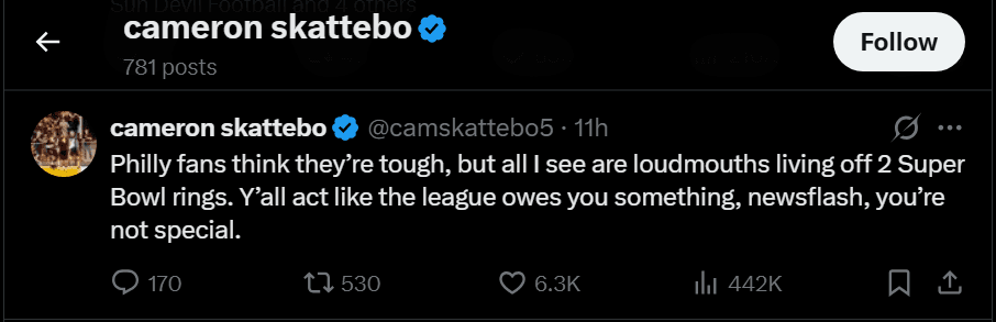 Giants RB Cam Skattebo Draws Outrage After Posting Disrespectful Message Toward Eagles Fans — A.J. Brown Fires Back Instantly