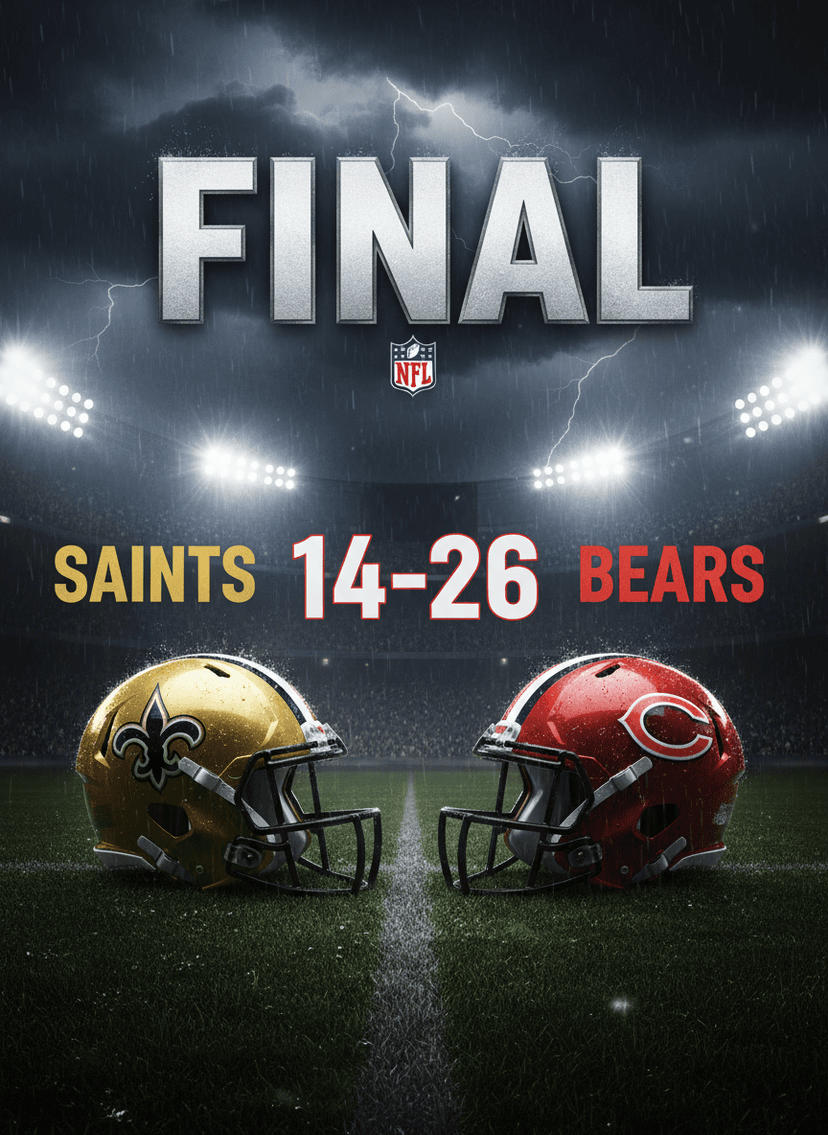New Orleans Saints Fall 14–26 to Chicago Bears in Week 7 — Bears Defense Dominates as Fields Leads the Charge