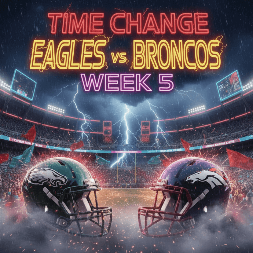 TIME UPDATE: EAGLES VS BRONCOS, A CRITICAL NFC VS AFC SHOWDOWN! SUNDAY AFTERNOON BLOCKBUSTER!