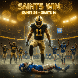 SAINTS SURGE AHEAD: New Orleans Leads Giants 16–14 at Halftime in Thrilling Week 5 Showdown!