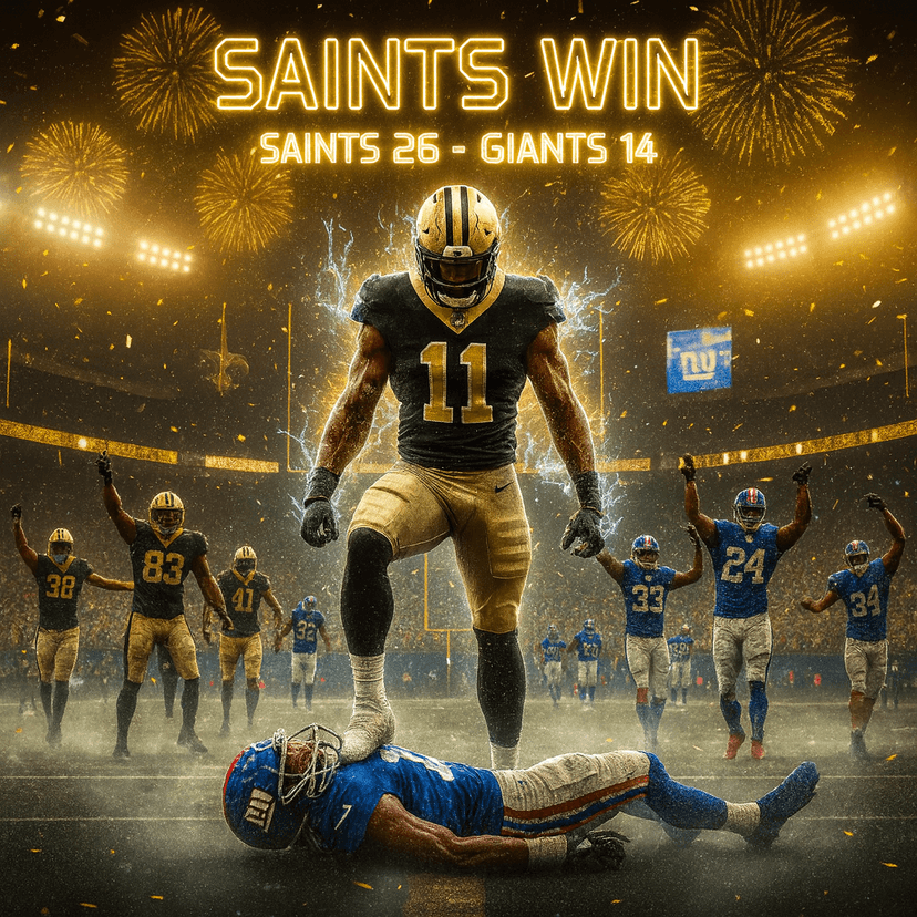 SAINTS SURGE AHEAD: New Orleans Leads Giants 16–14 at Halftime in Thrilling Week 5 Showdown!