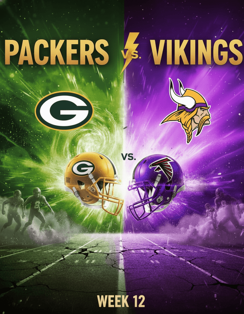 🧀 Green Bay Packers vs Minnesota Vikings – NFC North Clash Under the Lights at Lambeau Field (Week 12 NFL 2025)