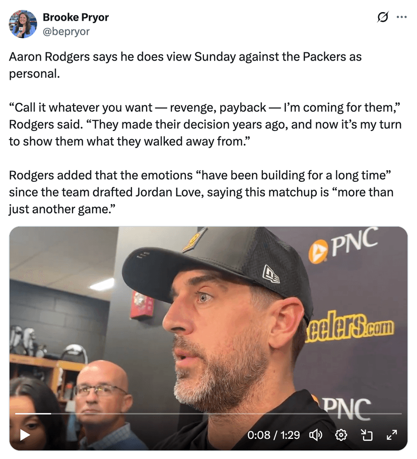 Aaron Rodgers Declares: “My Steelers Will Make the Packers and Matt LaFleur Pay — This Is the Real Revenge Game for Robert Saleh and Me!”