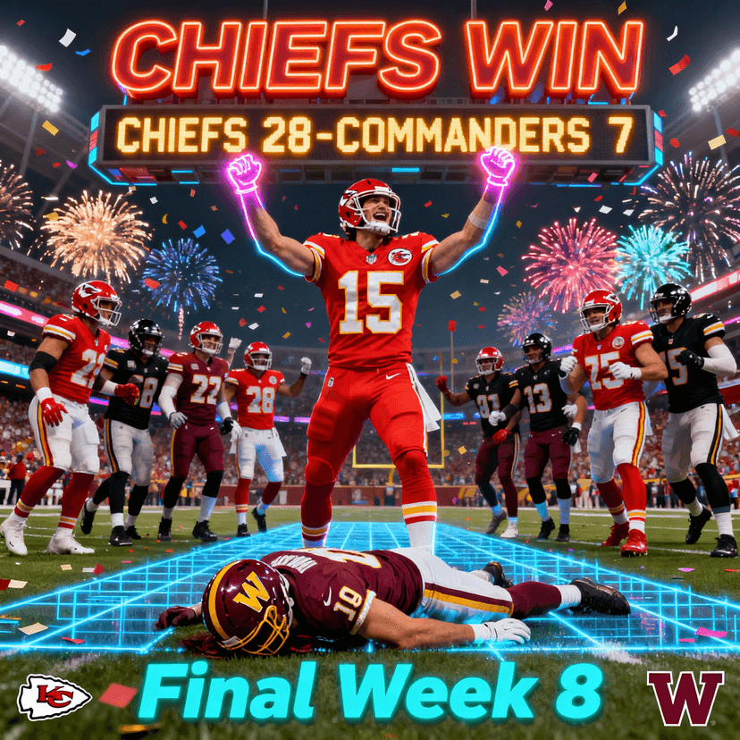 REPCAP GAME: Chiefs vs Commanders Week 8 – Full Summary & Highlights
