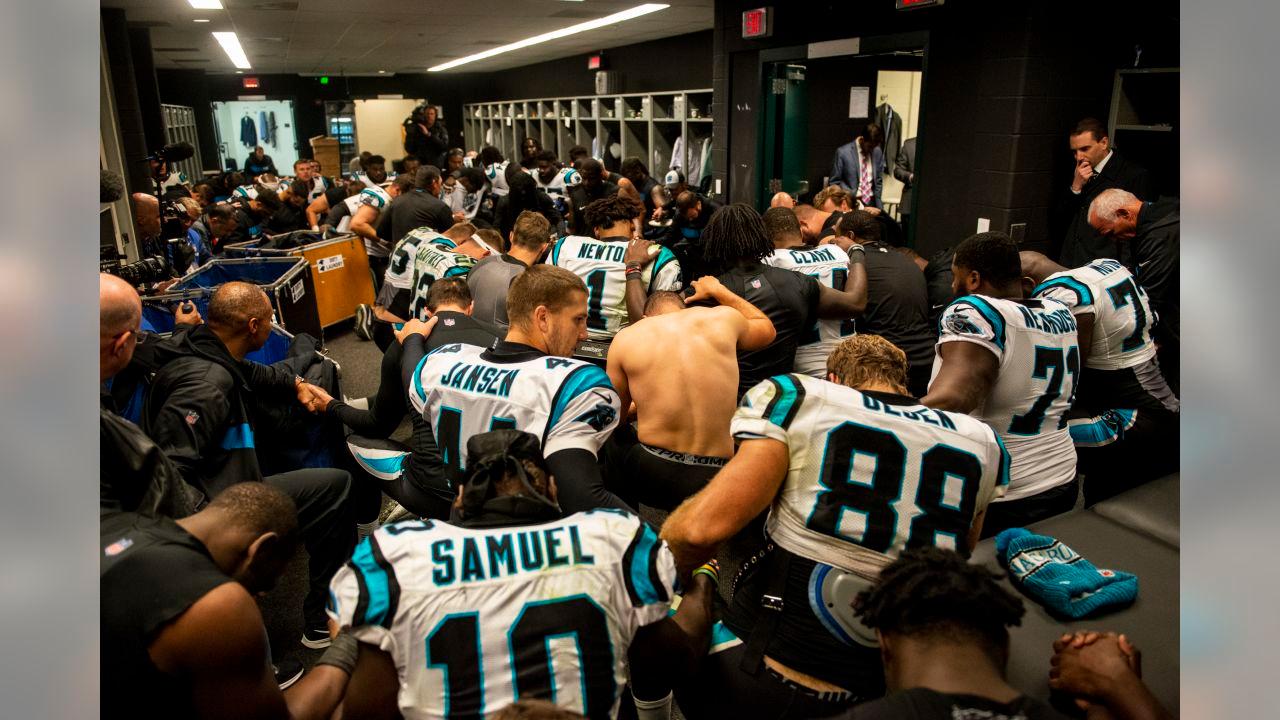 Panthers locker room celebration in Philly
