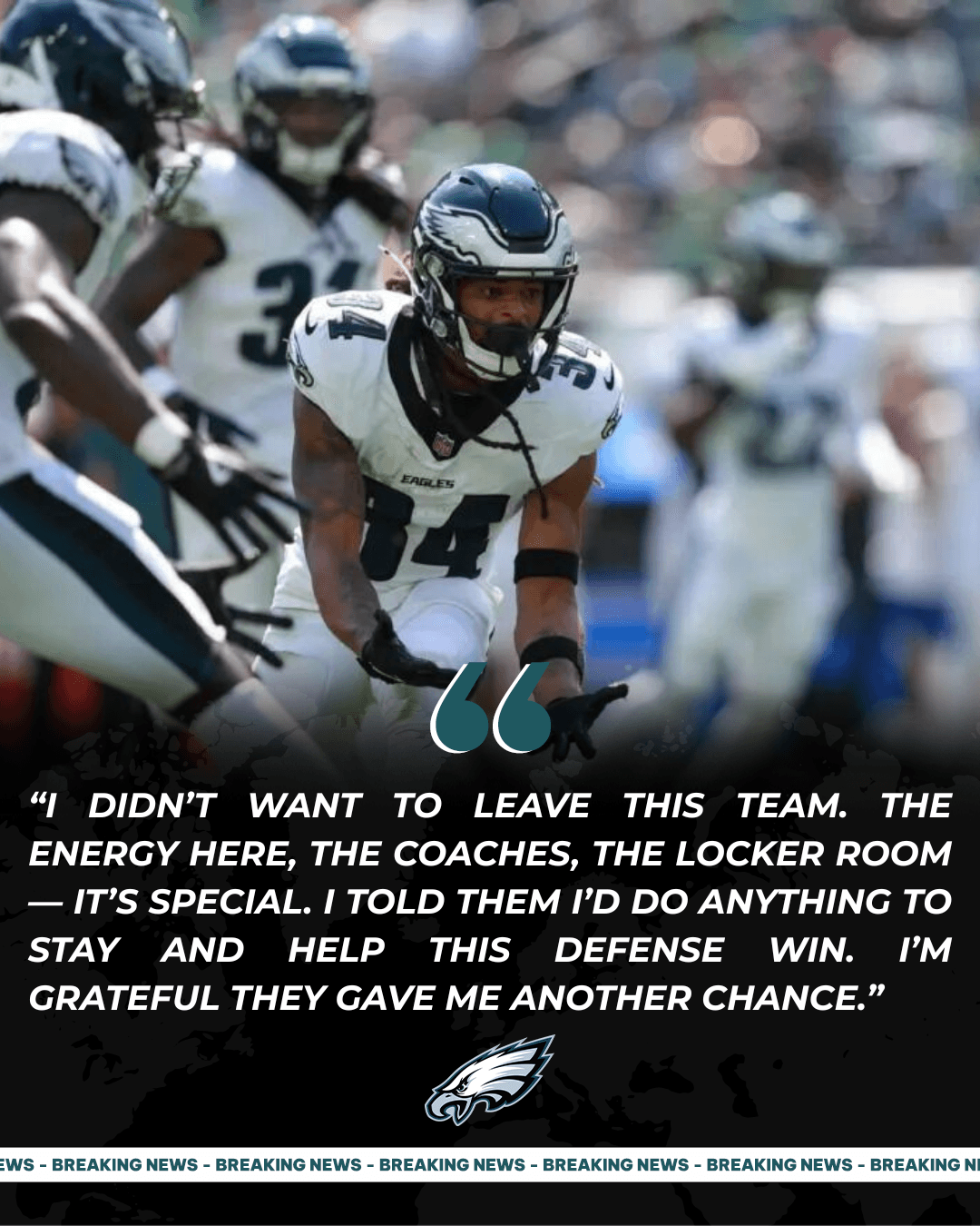 Breaking: Eagles Re-Sign Recently Released Player in Stunning 24-Hour Twist