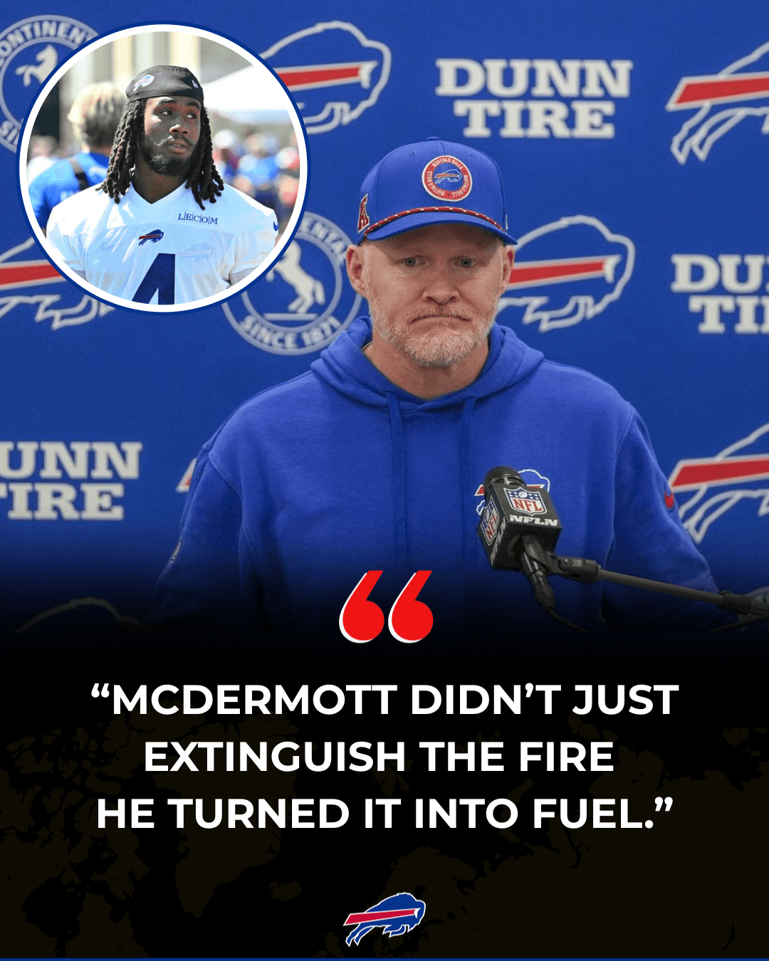 After James Cook’s “Dolphins Is Trash” Comment – Head Coach Sean McDermott Defends His Star: “A Team That Can’t Beat Us Should Understand Why James Spoke the Truth” – Dolphins Coach’s Reply Ignites Social Media War