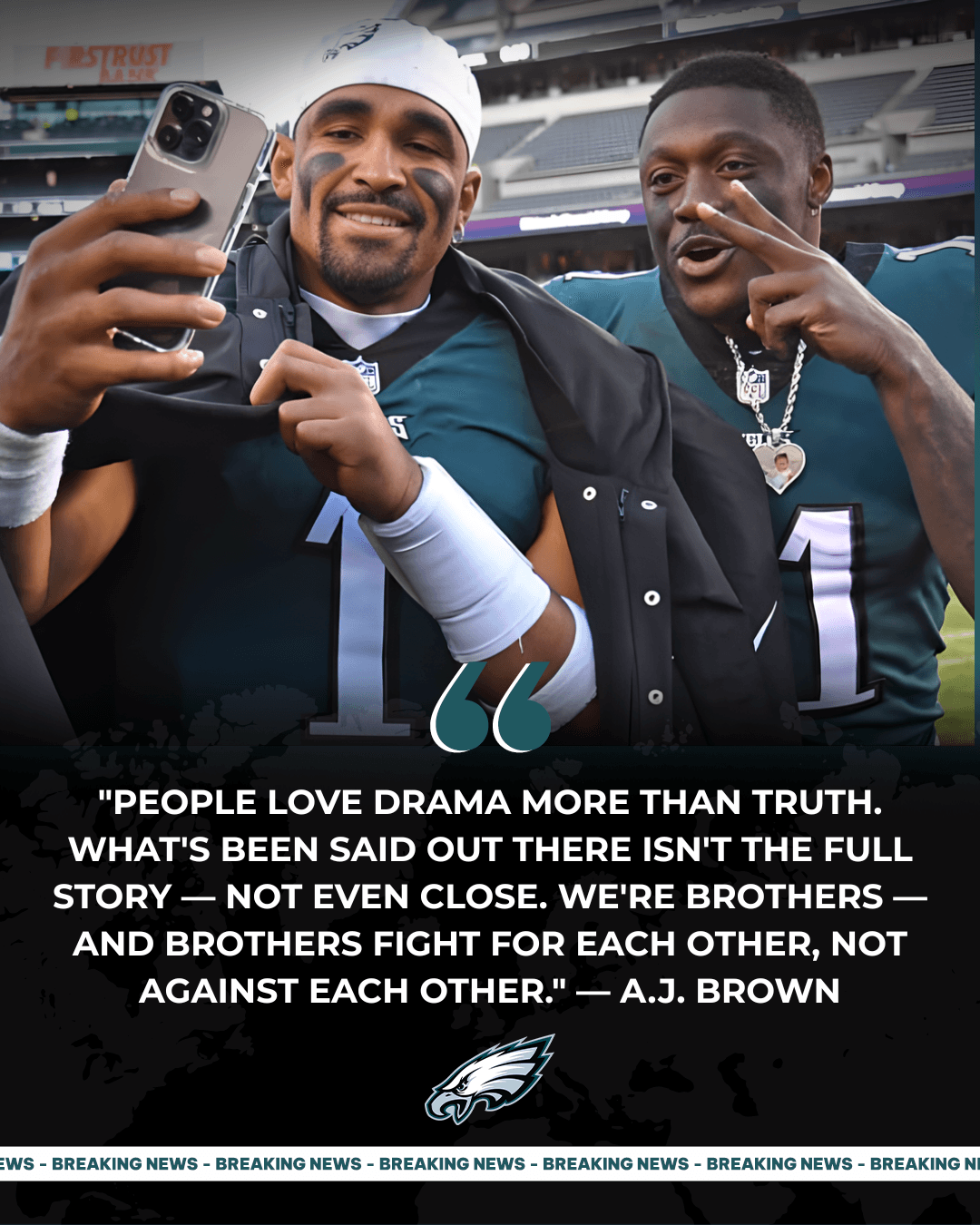 A.J. Brown Breaks His Silence — "We're Brothers, Not Enemies" — The Truth About Jalen Hurts and the Eagles' Hidden Tensions