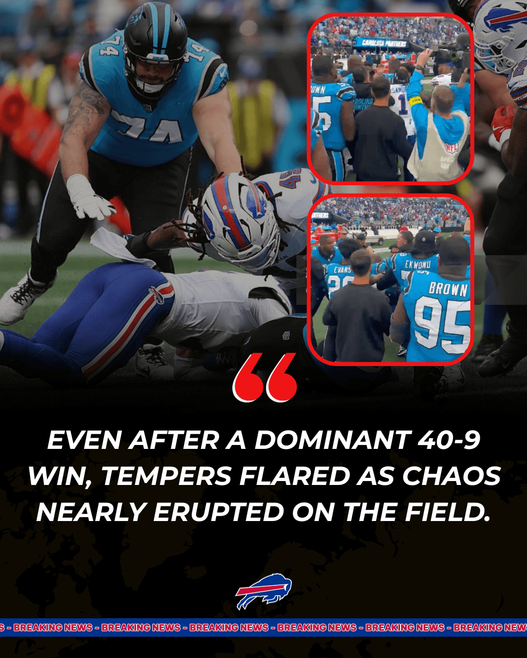 Postgame Chaos: Bills Lineman Sparks Violent Scuffle After Panthers Win