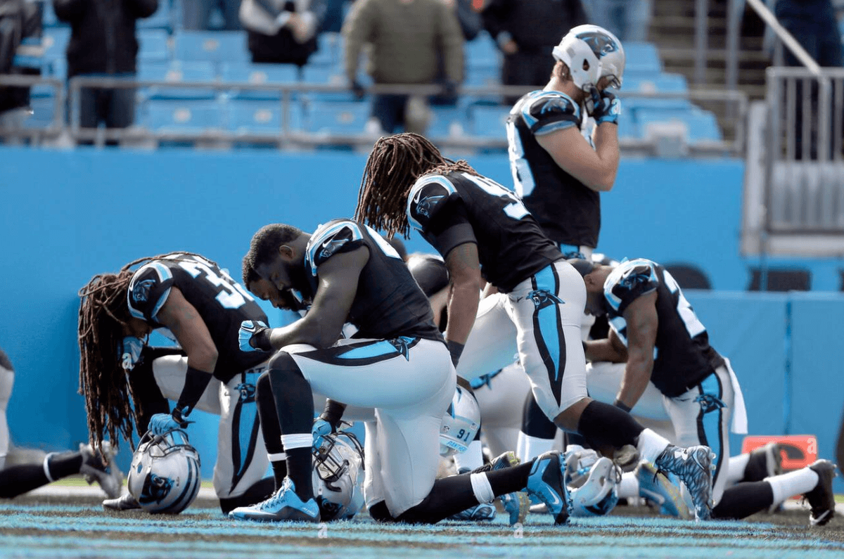 After Week 11 Win Over Falcons, Panthers Players Skip Celebration to Pray for Jets Cornerback Shot in NYC Early Sunday Morning